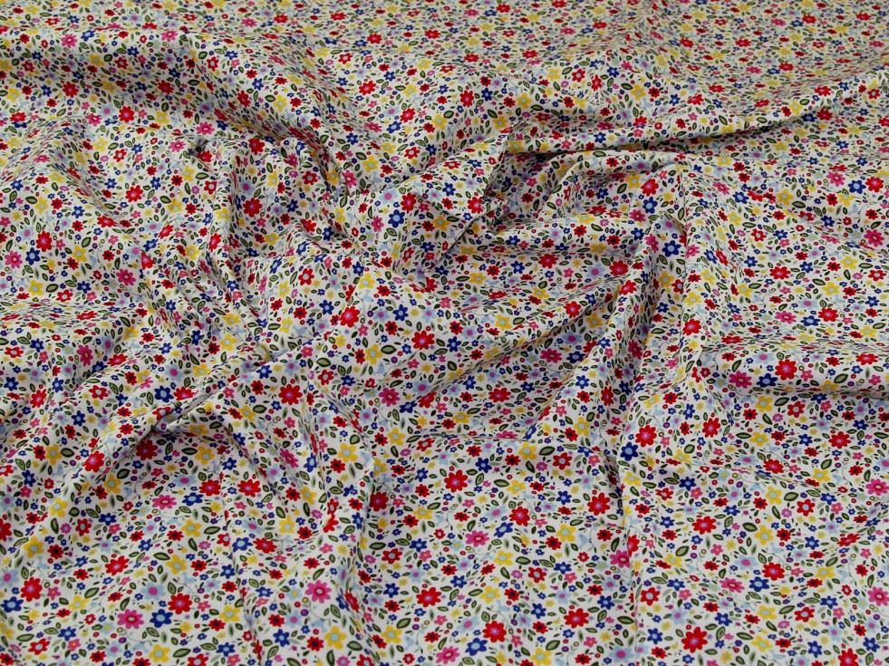Rose and Hubble 100% Cotton Poplin Fabric Red Multi