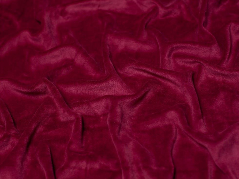 Minerva Core Range Bordeaux Cotton Velour Stretch Knit Fabric
