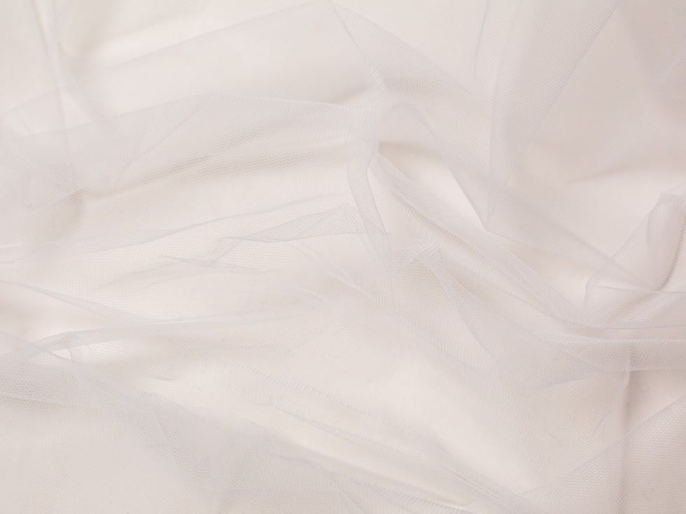 Minerva Core Range White Soft Veiling Tulle Fabric