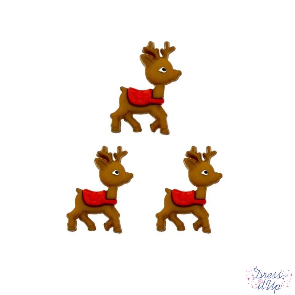 Dress It Up Whimsical Reindeer Singles Buttons
 