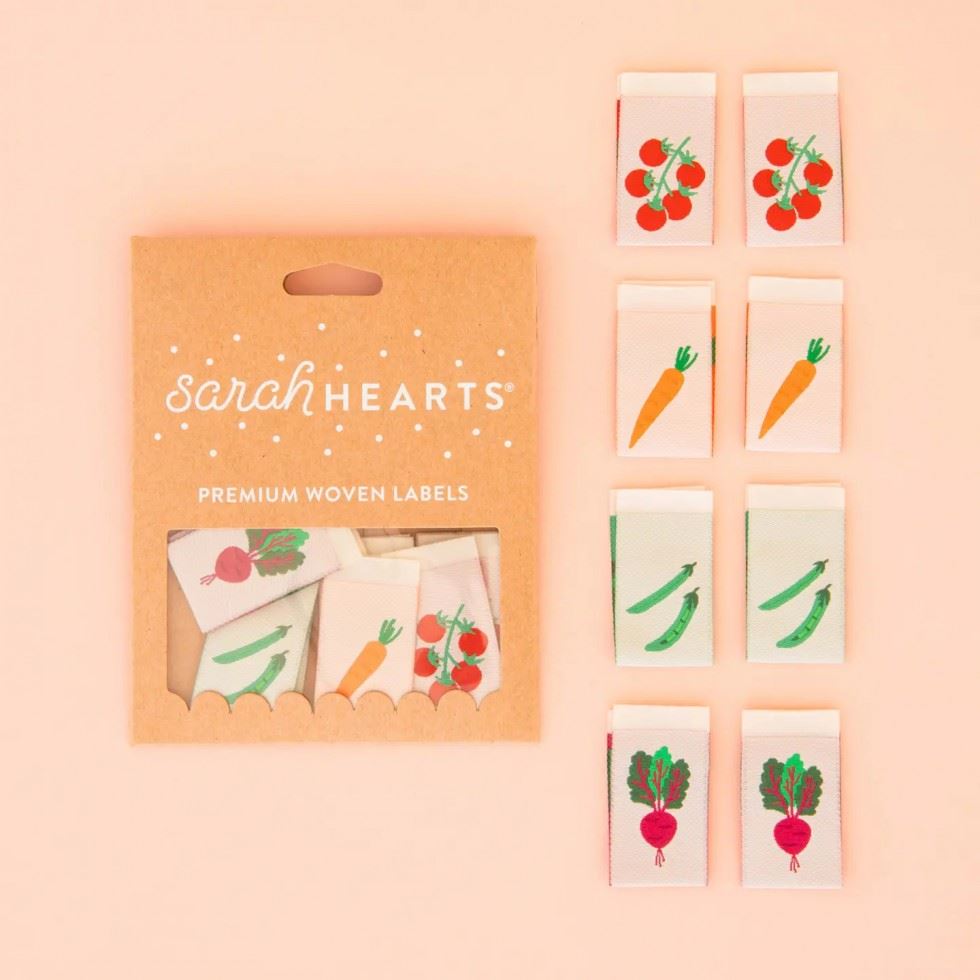 Sarah Hearts Vegetable Multipack Woven Labels
 