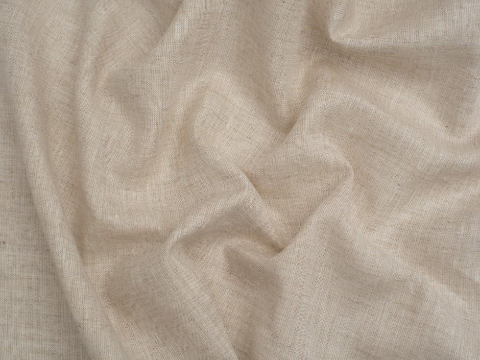 100% Fine Natural Linen Fabric Fawn
 