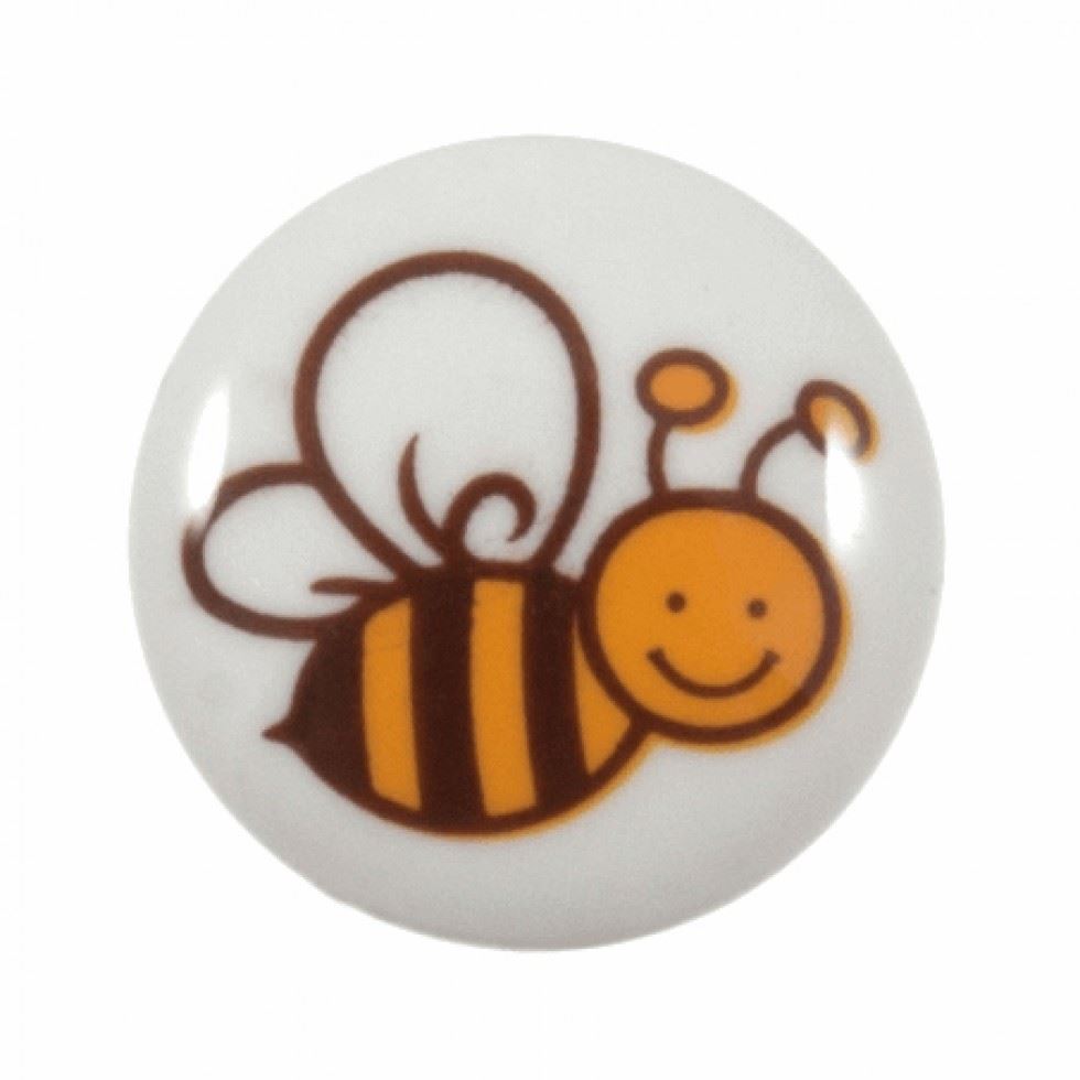 Hemline Yellow Round Bumble Bee Buttons