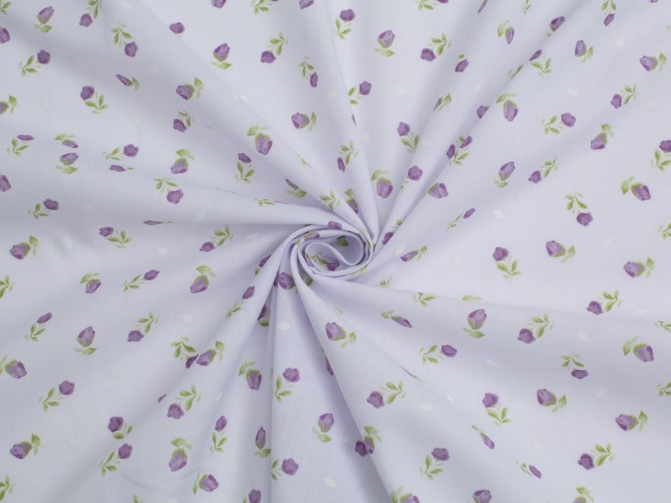 Lilac Printed Polycotton Fabric