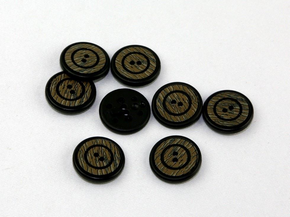 Dill Black Brown Wood Effect Buttons (Value Pack)