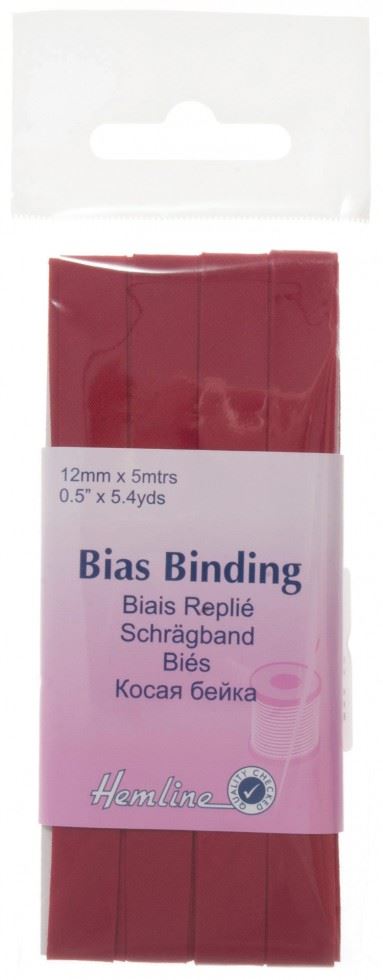 Hemline Wine Polycotton Bias Binding Tape