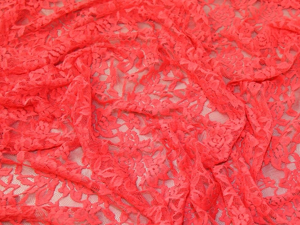 Lady Mcelroy Coral Pink Delicate Lace Fabric
