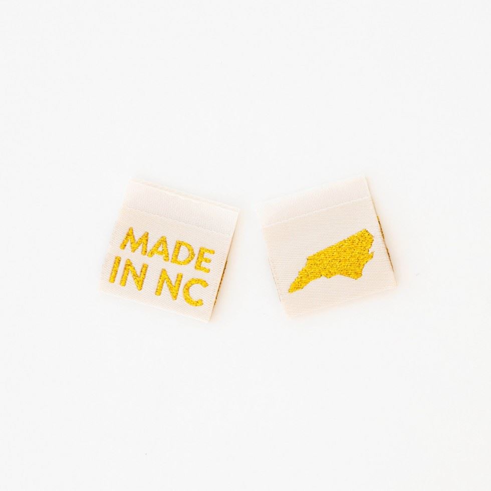 Sarah Hearts Made In My State Gold Woven Labels North Carolina
 