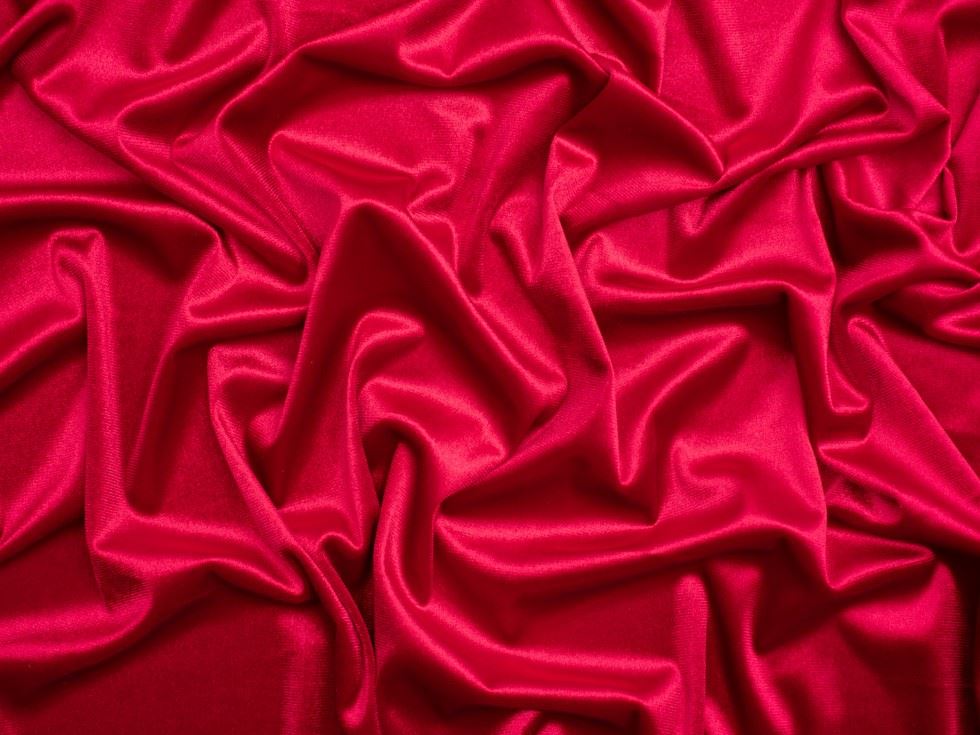Glossy Panne Velvet Stretch Knit Fabric Red
 