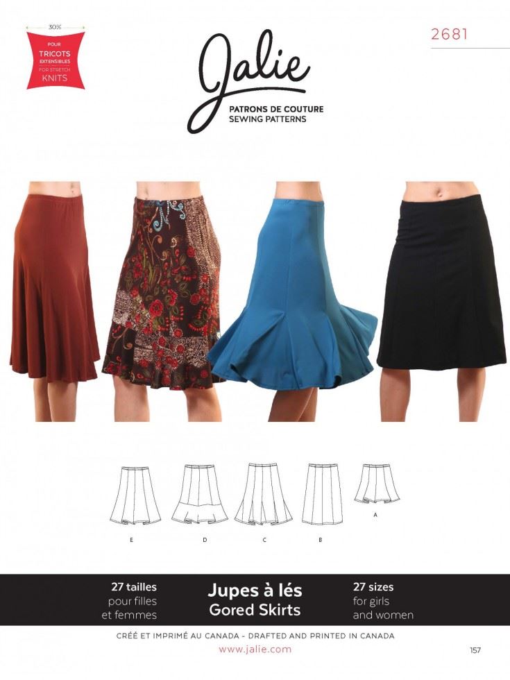 Jalie Sewing Pattern 2681 Gored Skirts