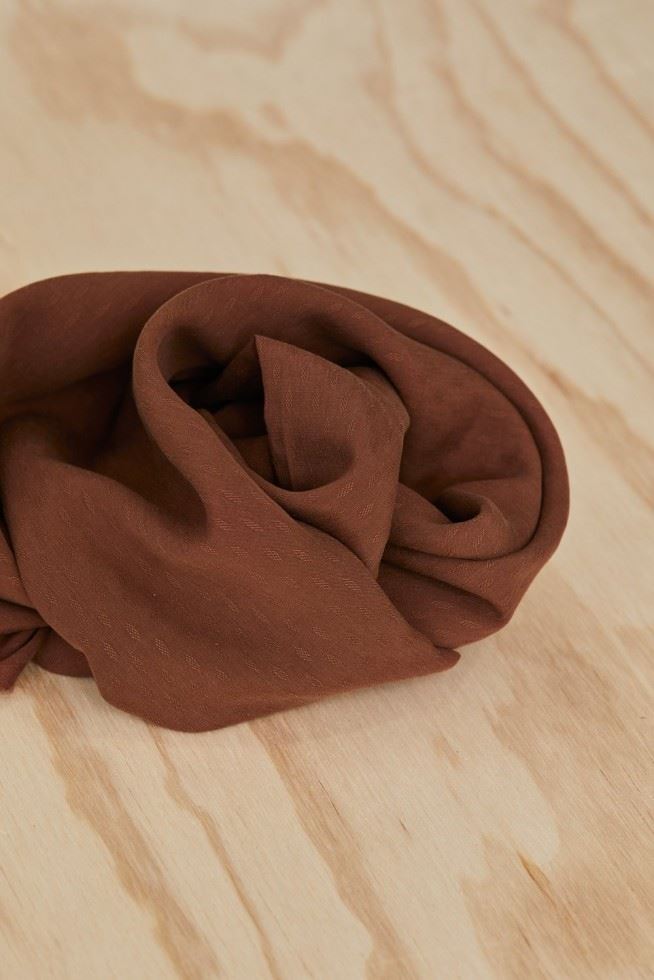 Meet Milk Pecan Tencel Lyocell Diamond Jacquard Crepe Fabric