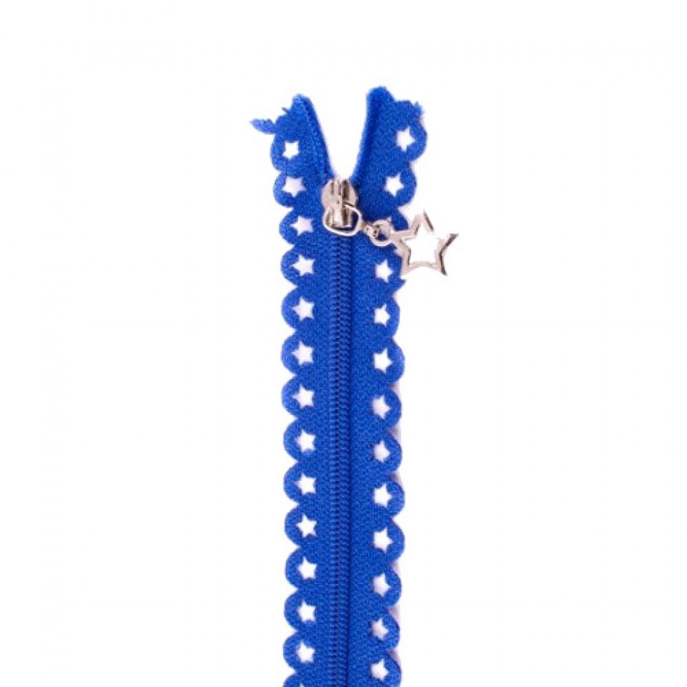 Star Lace Dress Zips Cobalt Blue