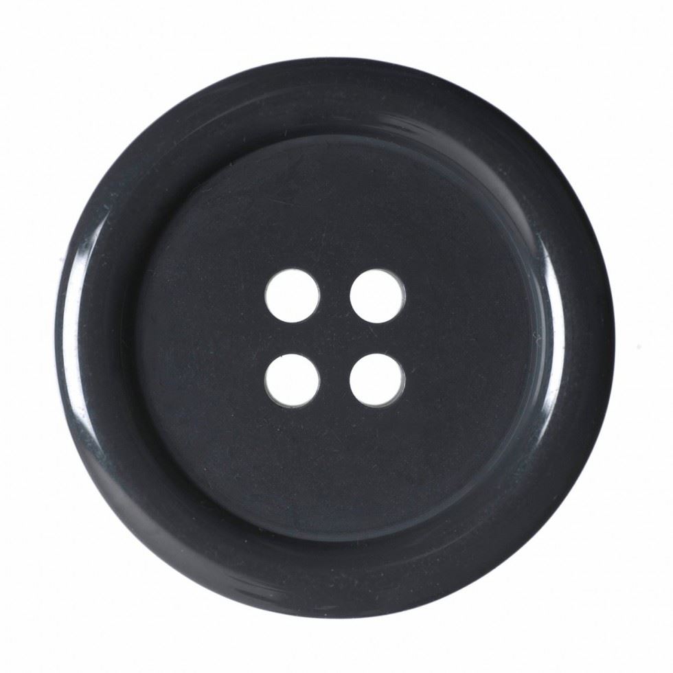 Hemline Round Plastic Buttons Dark Grey
