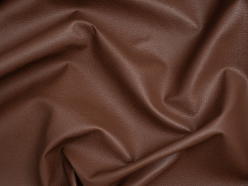 Minerva Core Range Textured Faux Leather Fabric Brown
 
