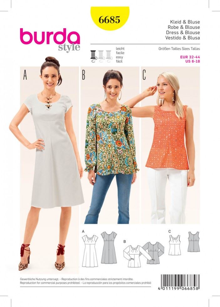 Burda Paper Sewing Pattern 6685
 