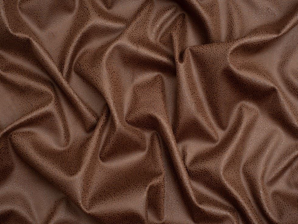 Minerva Core Range Foiled Heavy Suede Stretch Knit Fabric Brown