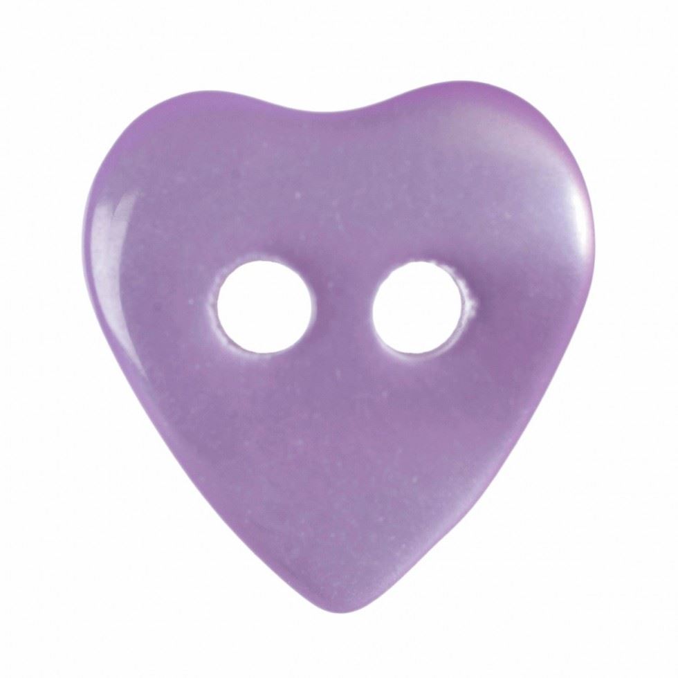Hemline Lilac Plastic Heart Buttons