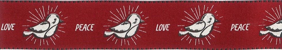 Berisfords Peace Chick Ribbon Red