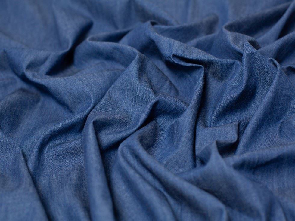 Minerva Core Range 130gsm Soft Washed Denim Fabric Medium Blue
 