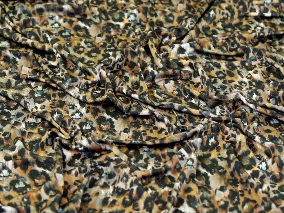 Brown Deadstock Viscose Jersey Stretch Knit Fabric