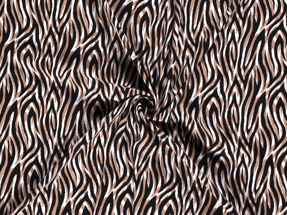 Stretch Woven Linen Look Viscose Fabric Brown