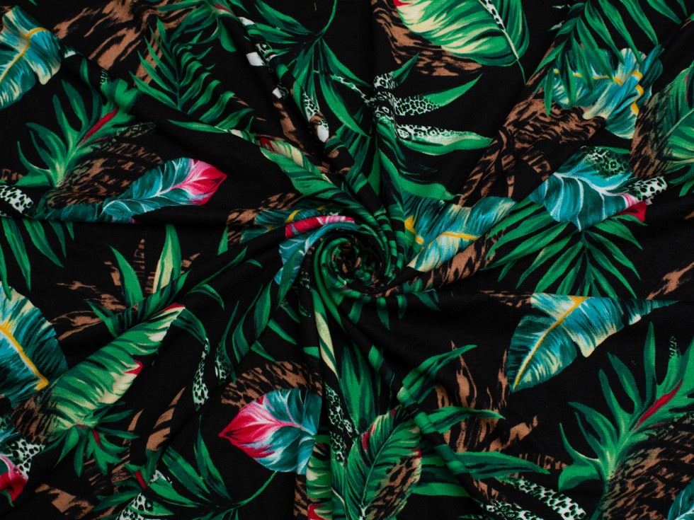 John Louden Black Viscose Jersey Stretch Knit Fabric