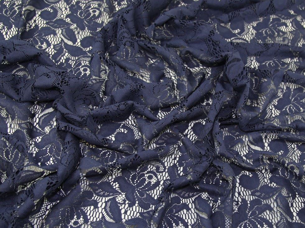 Lady Mcelroy Navy Blue Delicate Lace Fabric