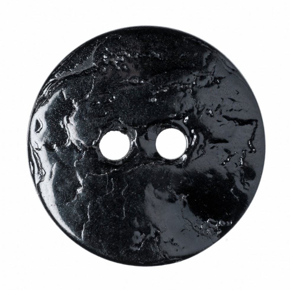 Hemline Black Round Shell Buttons