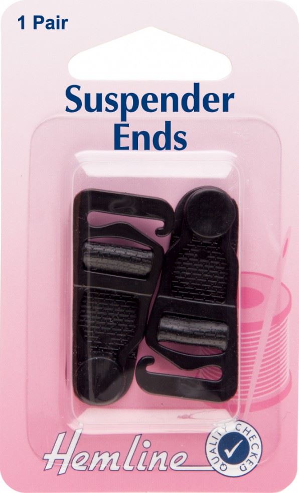 Hemline Black Suspender Fasteners