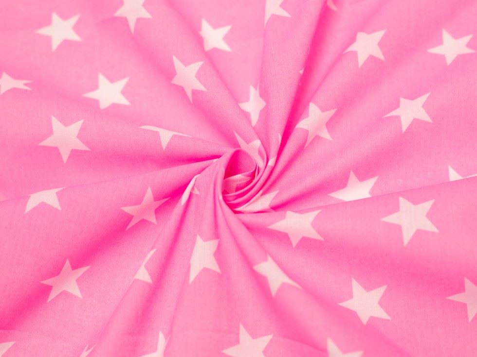 Minerva Core Range Bright Pink Printed Polycotton Fabric
