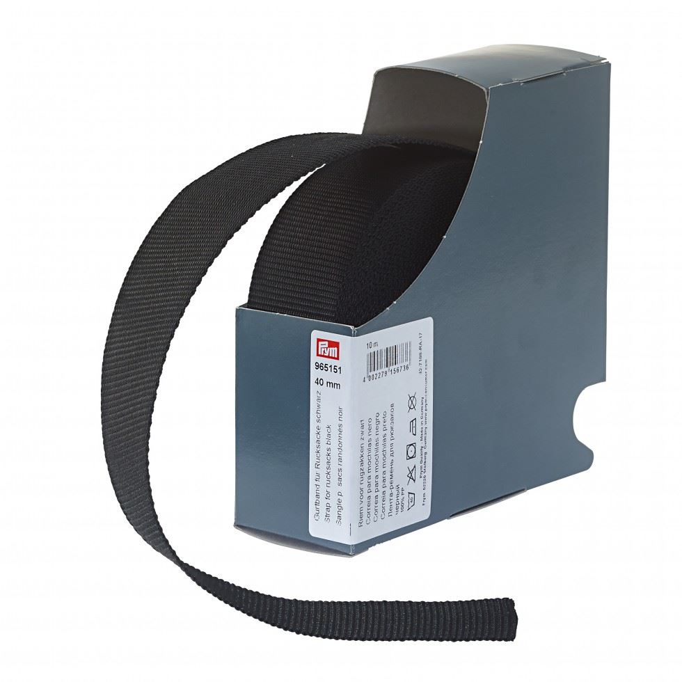 Prym Black Rucksack Bag Strap Webbing