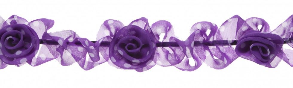 Simplicity Purple Stretch Flower Ruffle Trim
