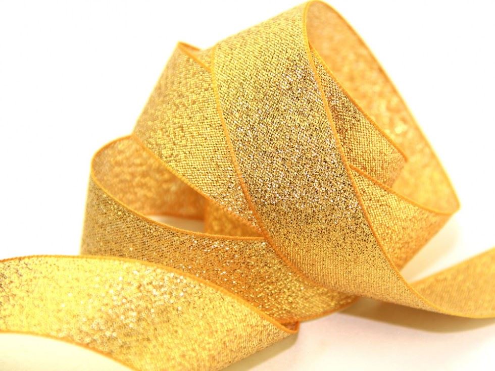 Berisfords Metallic Lame Ribbon (Value Roll) 244 Dark Gold
 