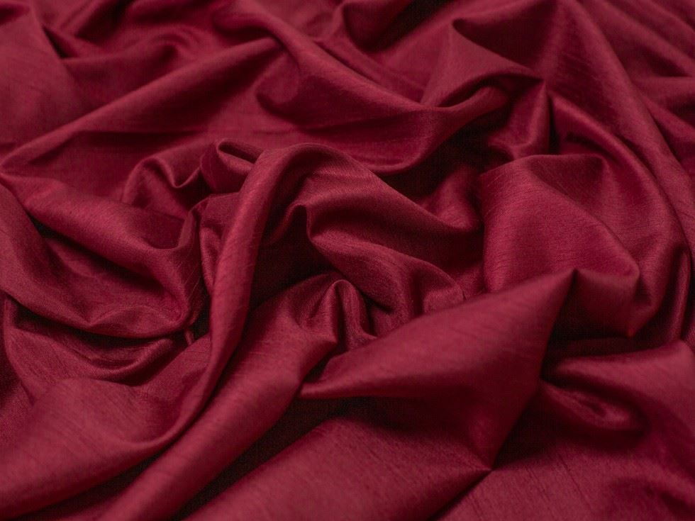 Dark Wine Satin Back Dupion Fabric