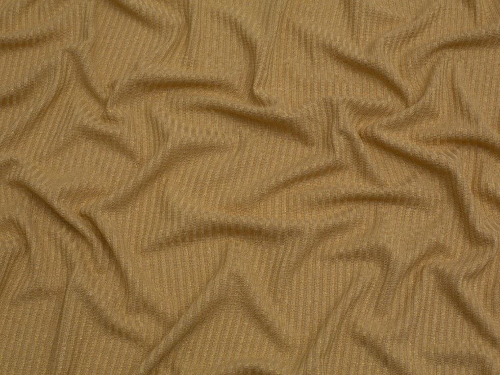 Minerva Core Range Ochre & Gold Lurex Sparkle Rib Stretch Knit Fabric