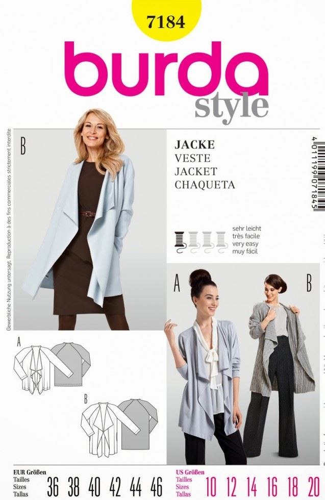 Burda Paper Sewing Pattern 7184
 