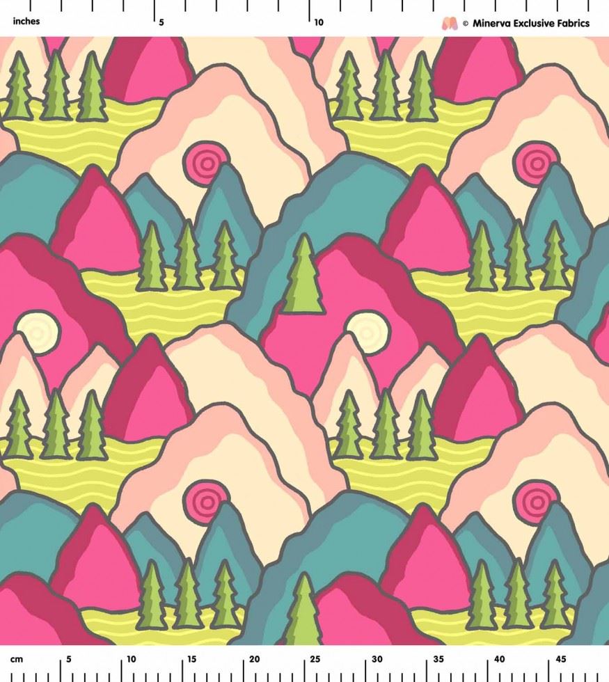 Minerva Exclusive Linen Fabric - POD - Mountain Memoir - per metre - Picture 3 of 5