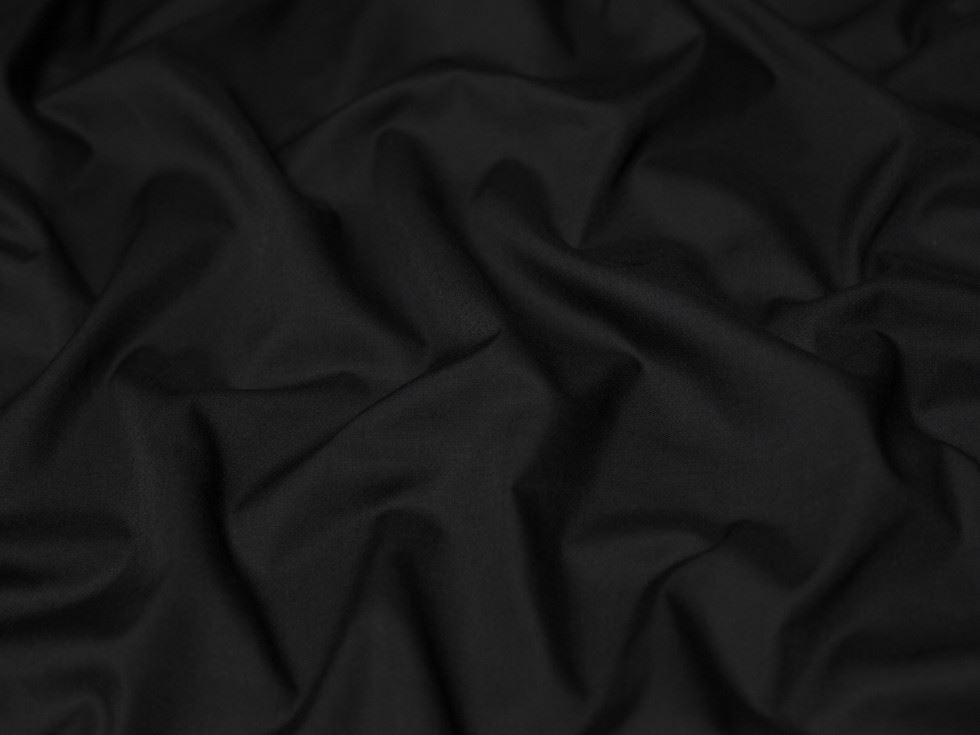 Minerva Core Range Black Poly Cotton Poplin Fabric