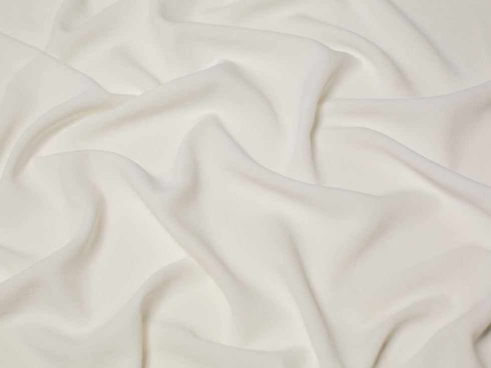 Minerva Core Range Ocean Washed Stretch Woven Crepe Fabric Ivory
 
