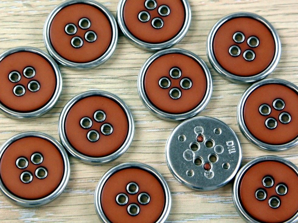 Dill Tan Brown Round Metal Buttons (Value Pack)