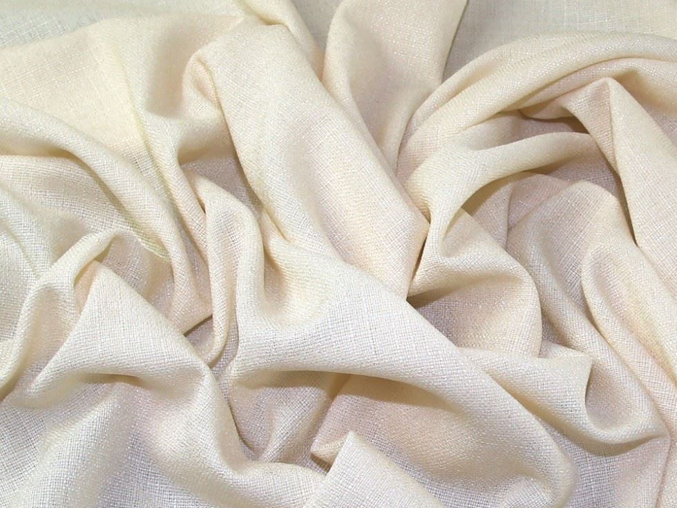 Minerva Core Range Ivory Coast Linen Look Textured Suiting Fabric