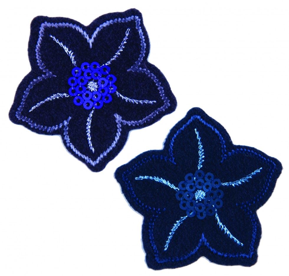 Craft Factory Blue Patch Motif Sequin Flowers