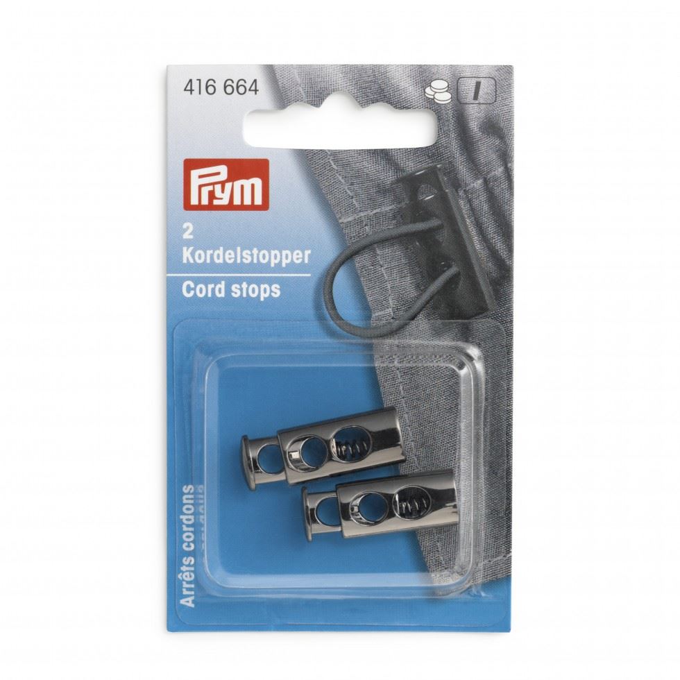Prym Plastic Cord Stops Gunmetal
 