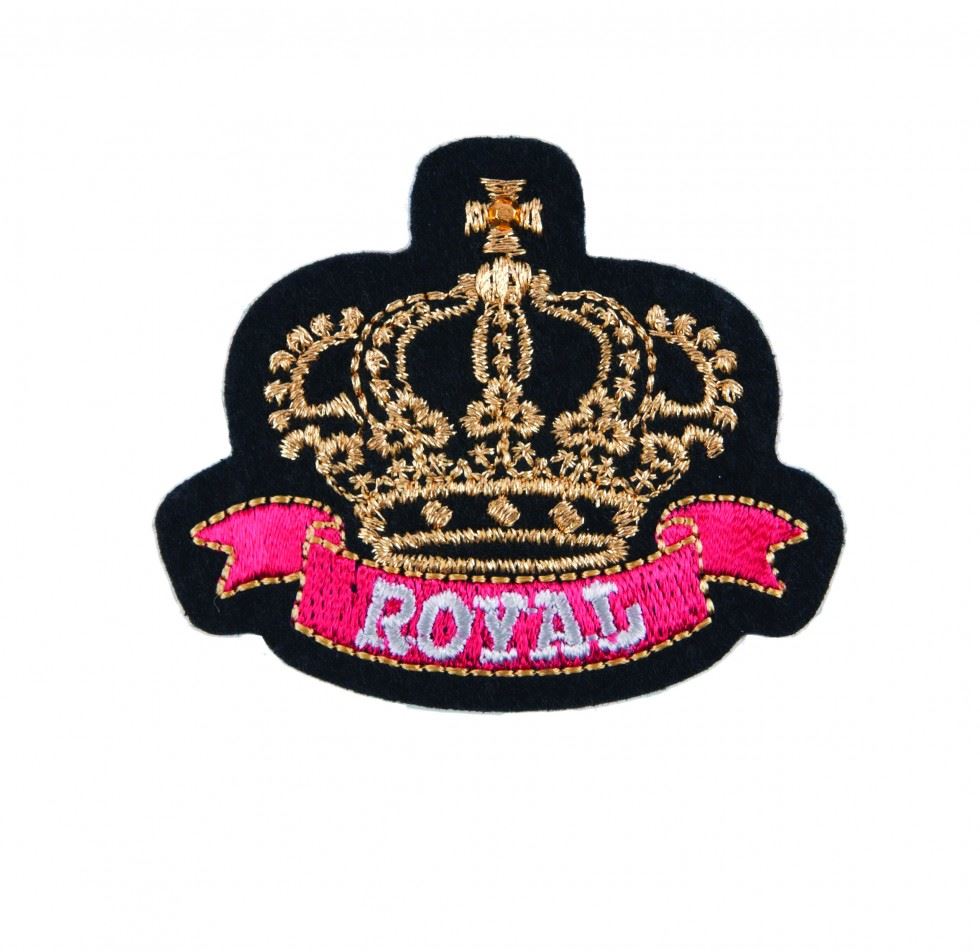 Craft Factory Gold/Black/Red Patch Motif Royal Crown