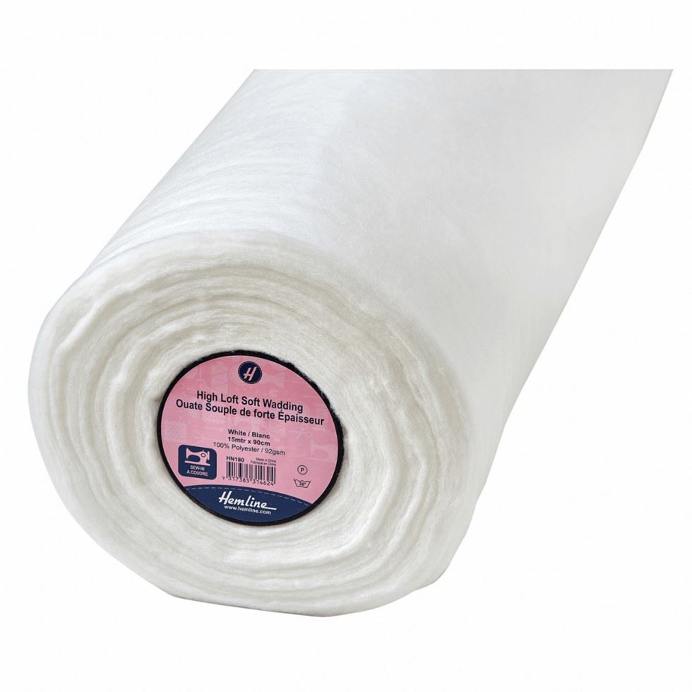 Hemline White High Loft Soft Sew In Batting Wadding