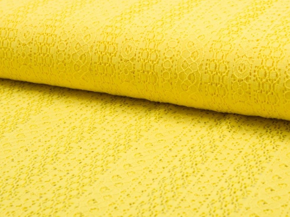 Yellow Deadstock Jupiter Lace Fabric