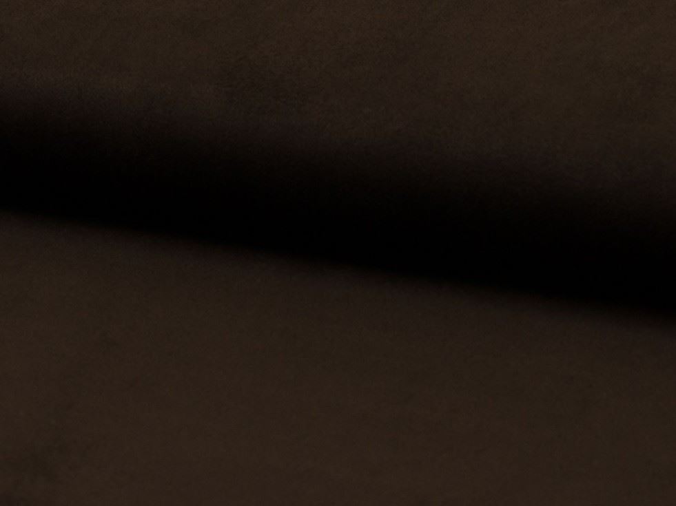 Dark Brown Deadstock Faux Suede Stretch Knit Fabric