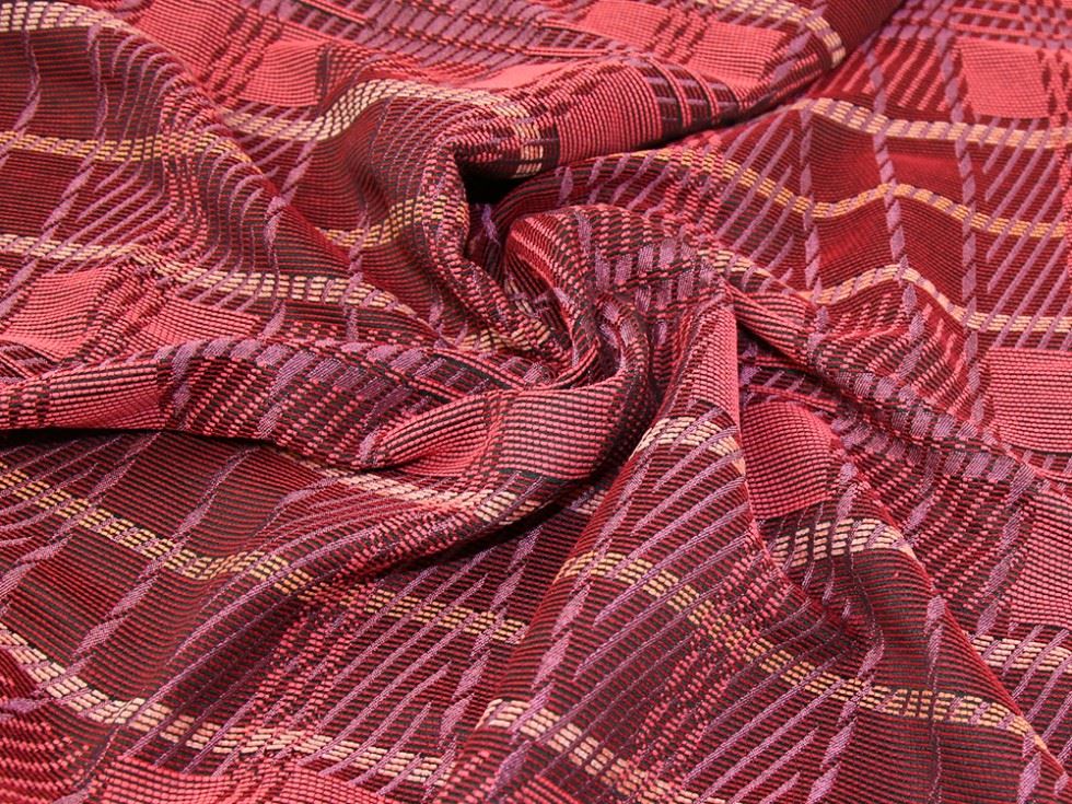 Raspberry Deadstock Tweed Coating Fabric
