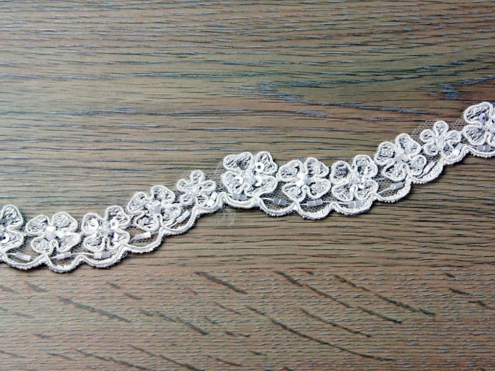 Ivory Naomi Beaded Lace Trim