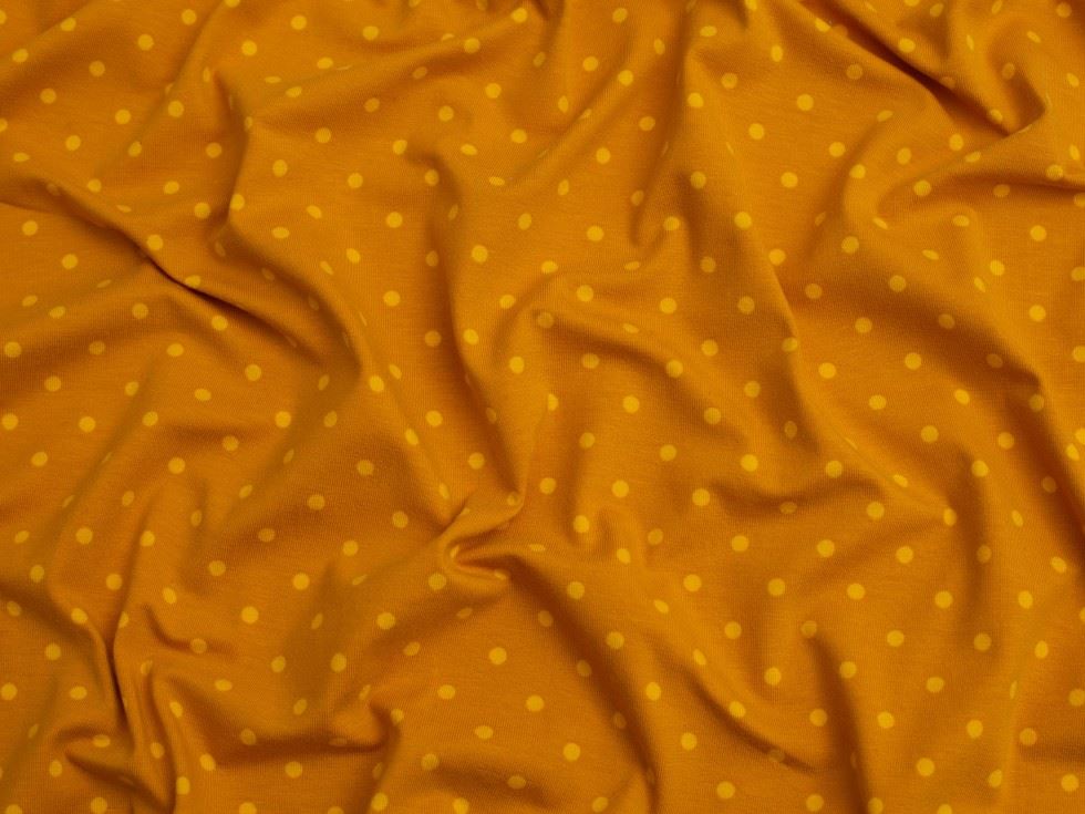 Ochre Cotton Jersey Stretch Knit Fabric